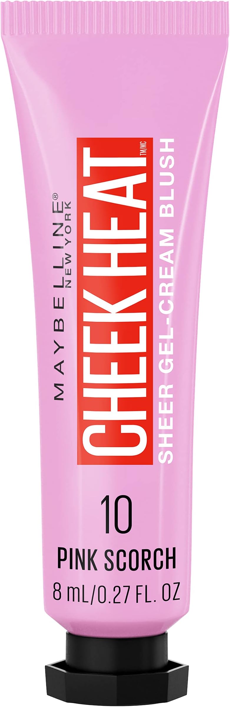 Maybelline Cheek Heat Gel-Cream Blush Makeup, Lightweight, Breathable Feel, Sheer Flush Of Color, Natural-Looking, Dewy Finish, Oil-Free, Pink Scorch, 1 Count