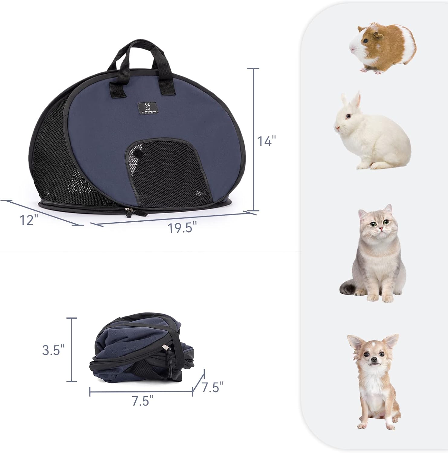 A4Pet Soft Cat Carrier Airline Approved, Collapsible Cat Carrier Bag with Zipper Lock and Breathable Mesh Openings for Car, Indoor & Outdoor Travel Use : Pet Supplies