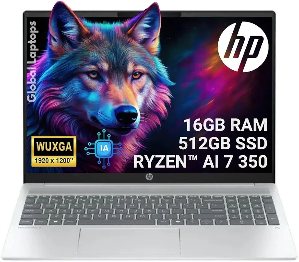 HP OmniBook 5 Notebook 16" AMD Ryzen AI 7 350, 16 GB LPDDR5X, 512 GB SSD, Tela 2K IPS, Windows 11, Glacier Silver