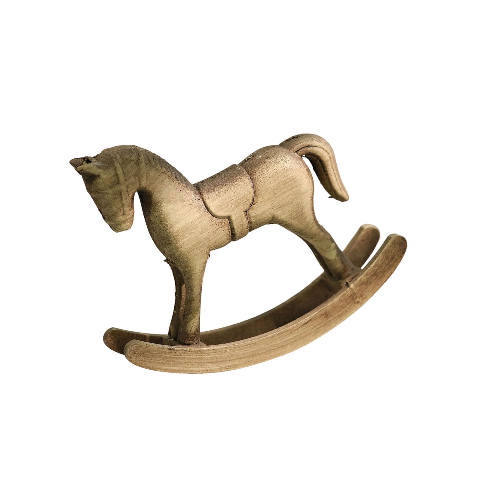 Shunzhong C Artisti Wooden Rocking Horse Statue Home Decors For Study Desk Mantelpiece Display Ollectible Ornament Gift Living Room Wooden Art Decors