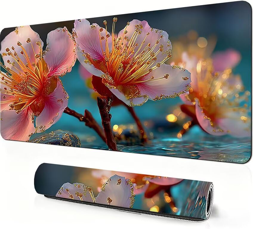 Tapis de souris XXL Fleur 600x300x3mm RêVeTapis pour bureau et gaming DZ-690