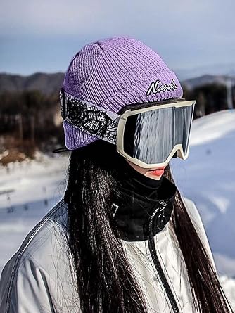 Beanie for Men Women Cozy Curved Knit Beanies Warm Cozy Knitted Cuffed Skull Cap Winter Beanie Hats for Skiing