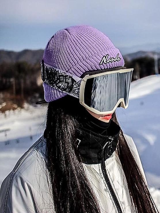 Beanie for Men Women Cozy Curved Knit Beanies Warm Cozy Knitted Cuffed Skull Cap Winter Beanie Hats for Skiing