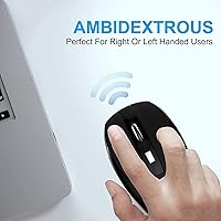 Vista 6 de Guiheng Mouse inalámbrico, mouse inalámbrico de 2.4 GHz, 1200 DPI, 6 botones con nano receptor para laptop, PC, Chromebook, computadora, portátil