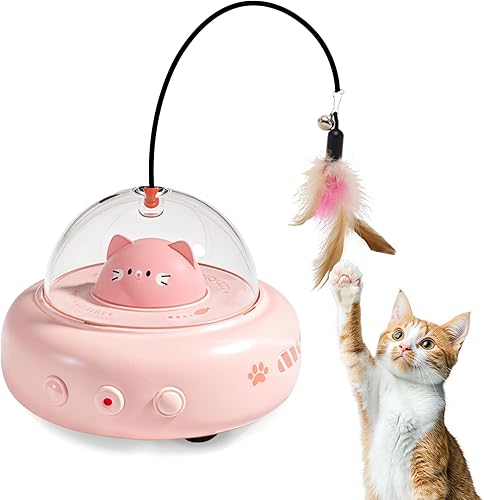 Juguetes interactivos para gatos con plumas, juguete automático para gatos de interior, juguetes recargables para ejercicio en interiores,