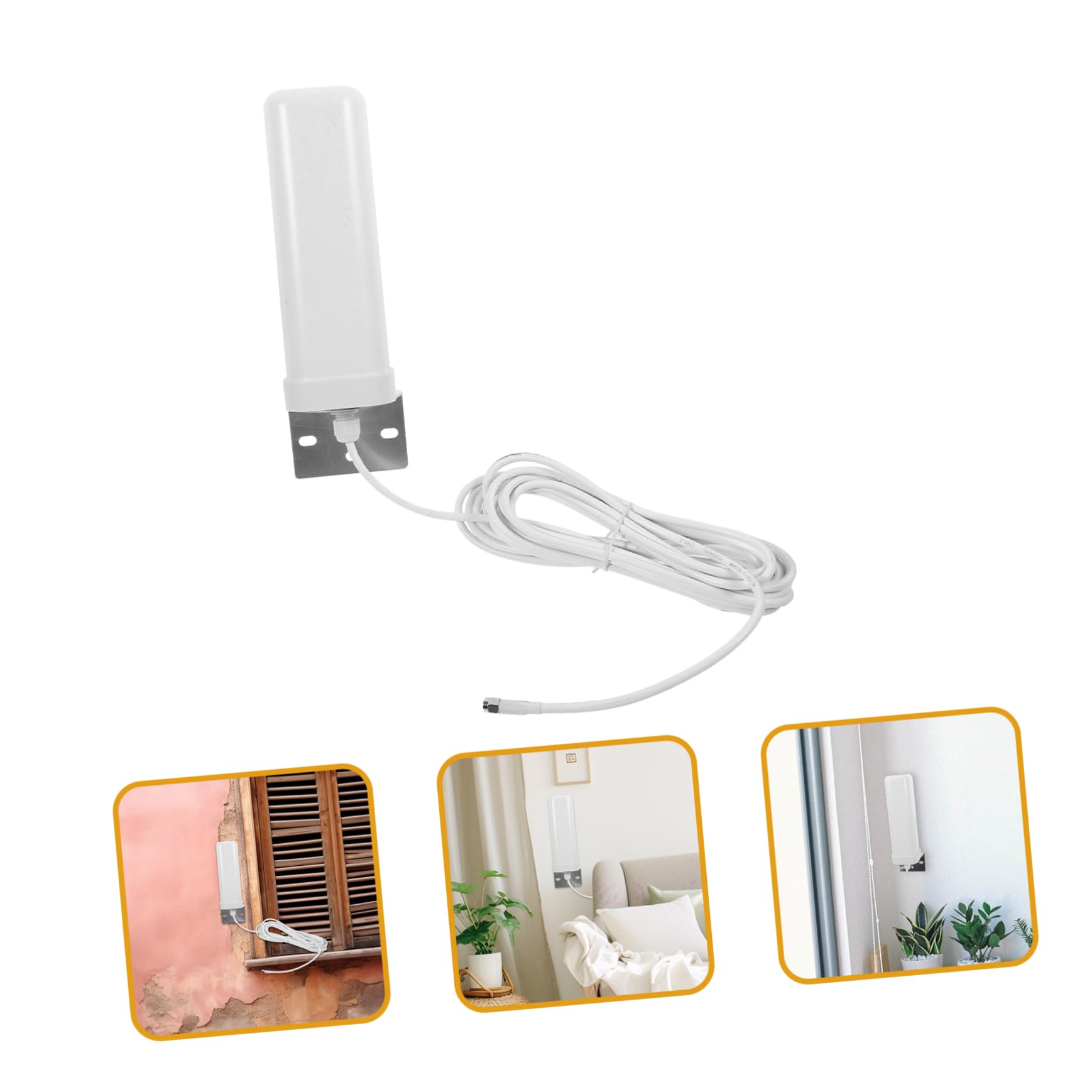 TOPBATHY Antenne pour Intérieur et Extérieur en Métal et Plastique Omnidirectionnelle 4g 16-18dbi Amélioration du Signal WiFi Longue Portée et Support Complet de Fréquence