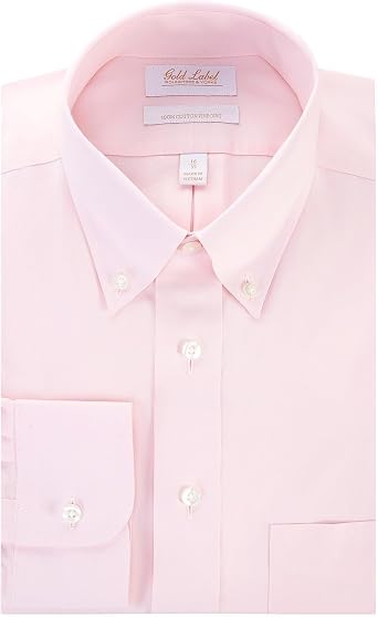 Gold Label Mens Wrinkle-Free Button-Down Collar Dress Shirt, Regular Sizes