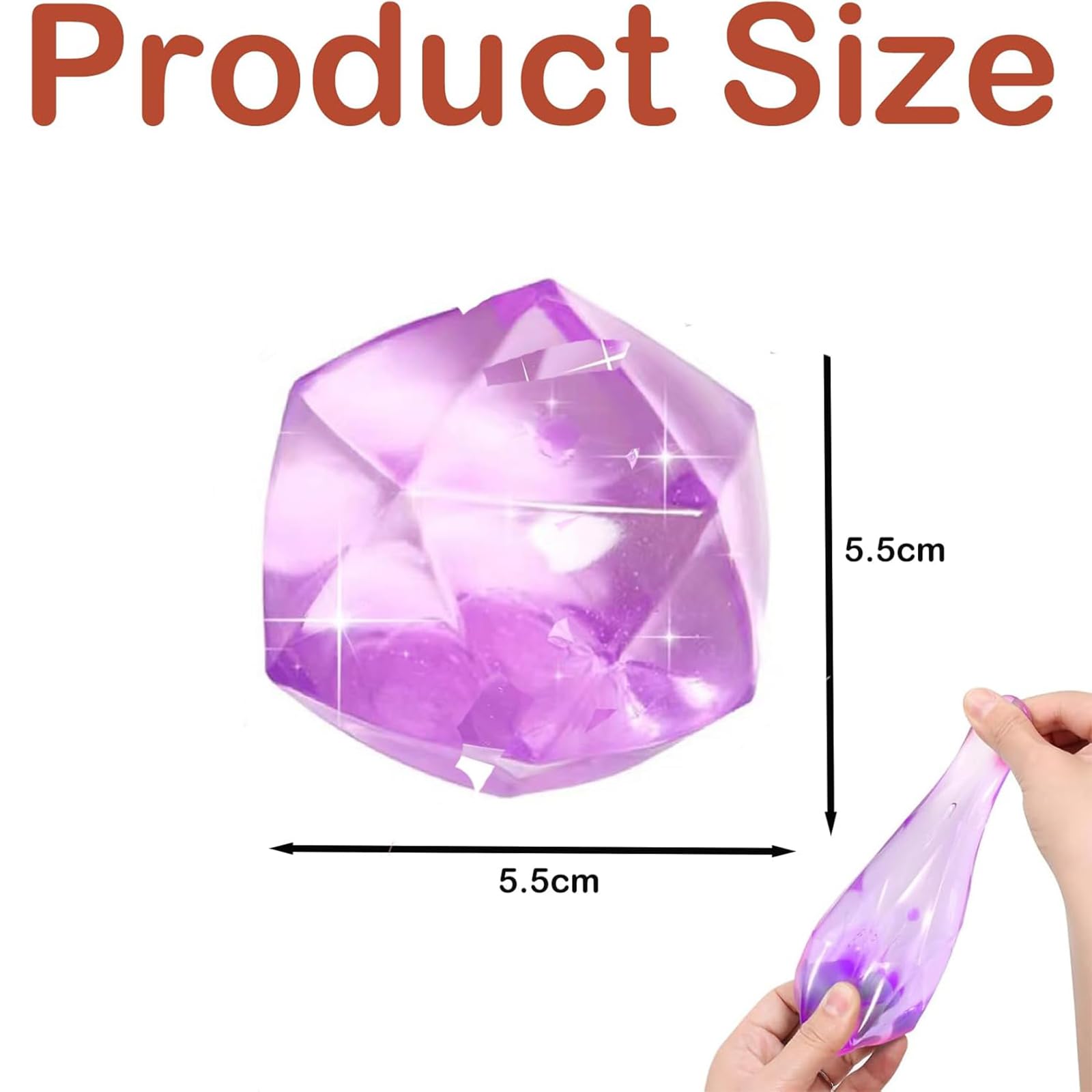 4 PCS Squishy Fidget Toys, Sugar Ball Fidget, Fun Pressure Ball, Relieve Anxiety and Stress, Boys and Girls Squeeze Candy Ball Toy, Squishy Cube for Party School Gift, Diamonds Ice Cube - Image 2