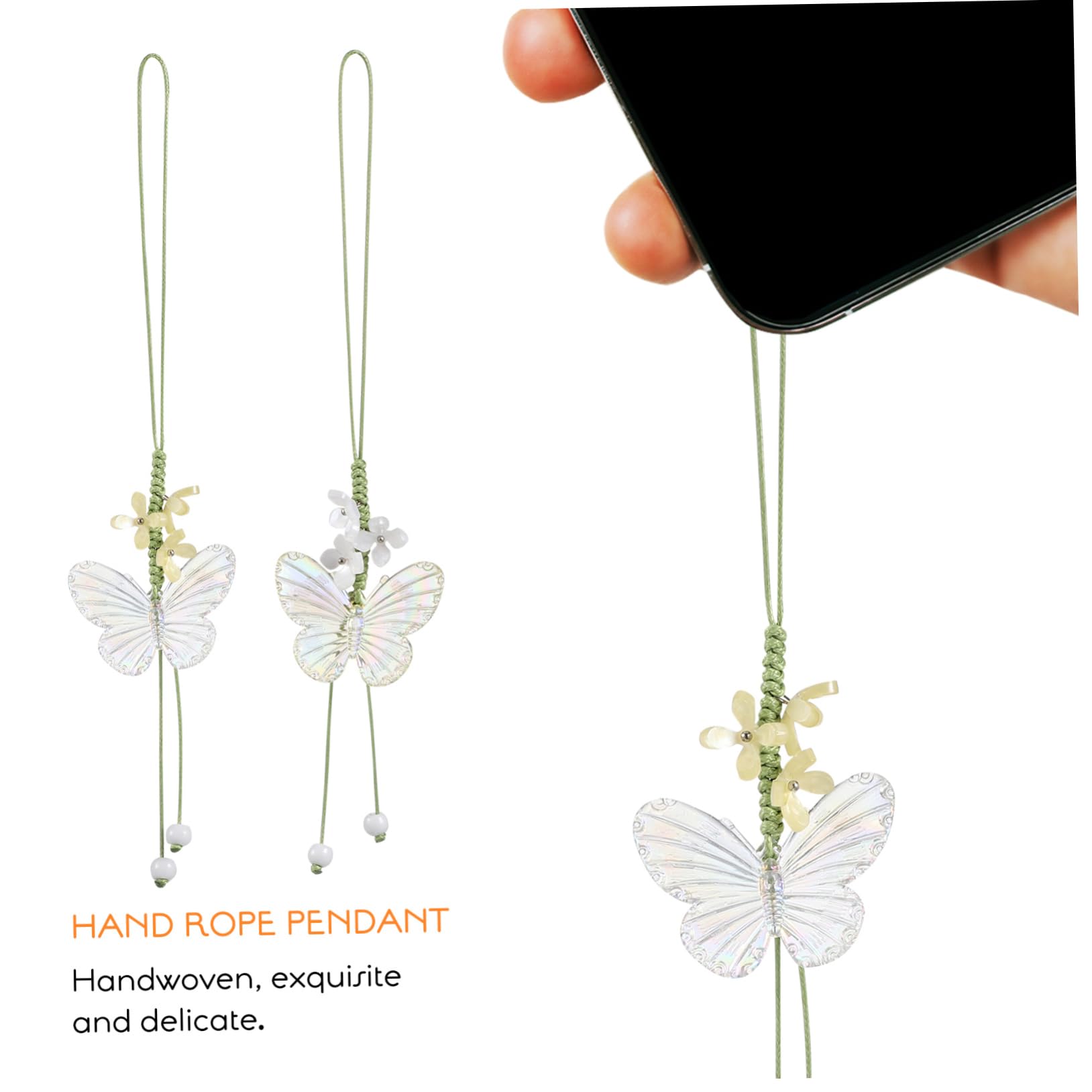 Tofficu Teléfono Con Colgante Flores Blancas Flores Amarillas Accesorio Para Llaves Y Único Y Elegante Mano