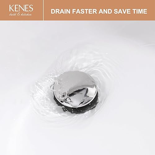 Miniatura 79 de KENES Desagüe desplegable de bronce aceitado para lavabo, tapón de drenaje para lavabo, montaje de drenaje de fregadero sin desbordamiento, anti