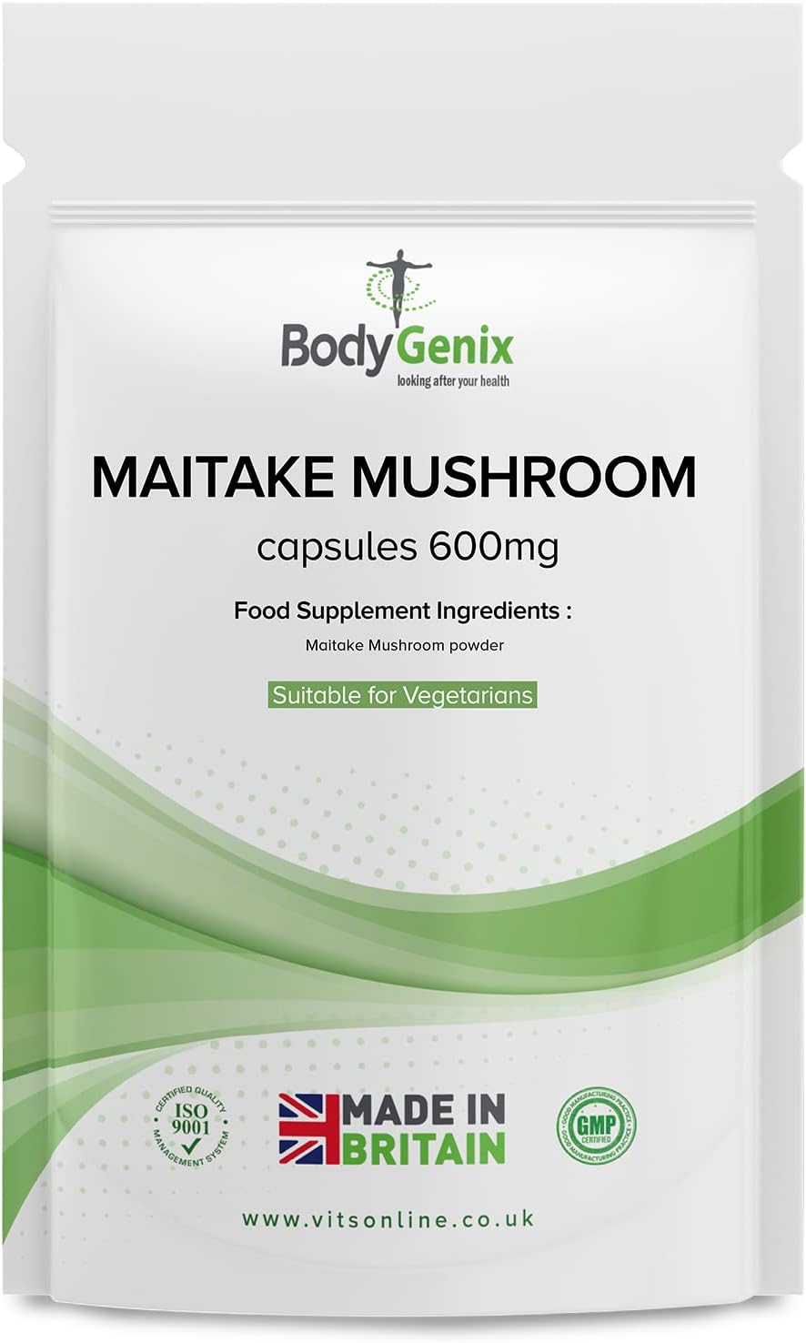 Bodygenix Maitake Mushroom 600mg Capsules Digestion Support Weight