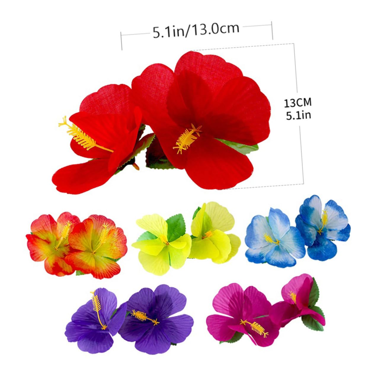 DOITOOL 72stücke Simulationsblume aus Stoff Hawaii Kunstblumen als Tropische Blumendekoration für Sommerfest und Hawaii Desktop Dekoration als Fotorequisite und Zufällige Farbe