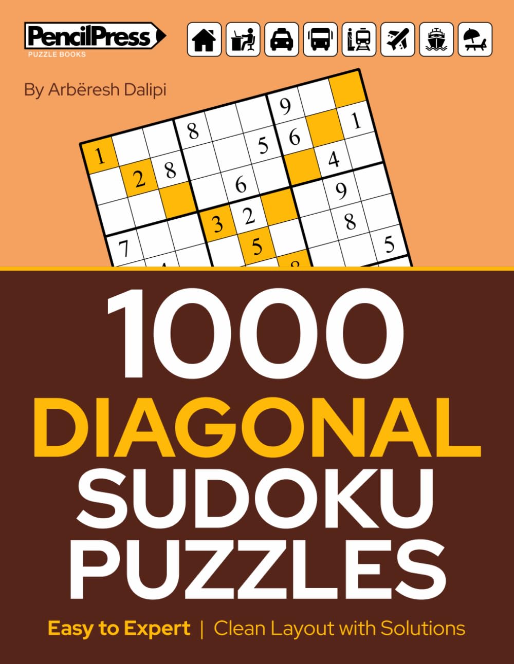 1000 Diagonal Sudoku Puzzles: Easy to Expert | Clean Layout with Solutions