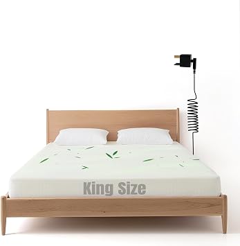 Grounding Bed Sheet with 10% Silver Fiber & 90% Organic Cotton, 150x200cm | King Size, Grounding Mat Earthing Sheet with UK Plug & Cord for Better Sleep, Natural Wellness, Healthy Earth Energy