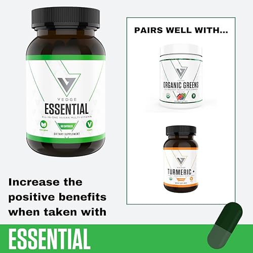 Miniatura 7 de vedge Multivitamínico vegano Omega 3 para mujeres y hombres – Algas a base de plantas EPA y DHA + vitamina B12, vitamina D, K2, magnesio, zinc y