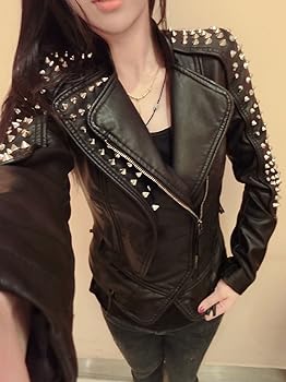 Amazon | [cnstone] ライダース ジャケット レディース レザー調