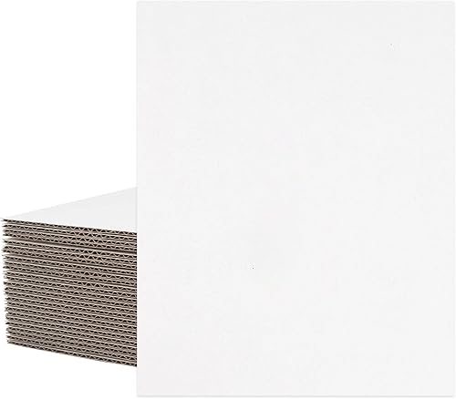 Mat Board Center, paquete de 25 hojas de cartón corrugado de 16 x 20 pulgadas, 18 de pulgada de grosor, insertos de cartón plano para correo,