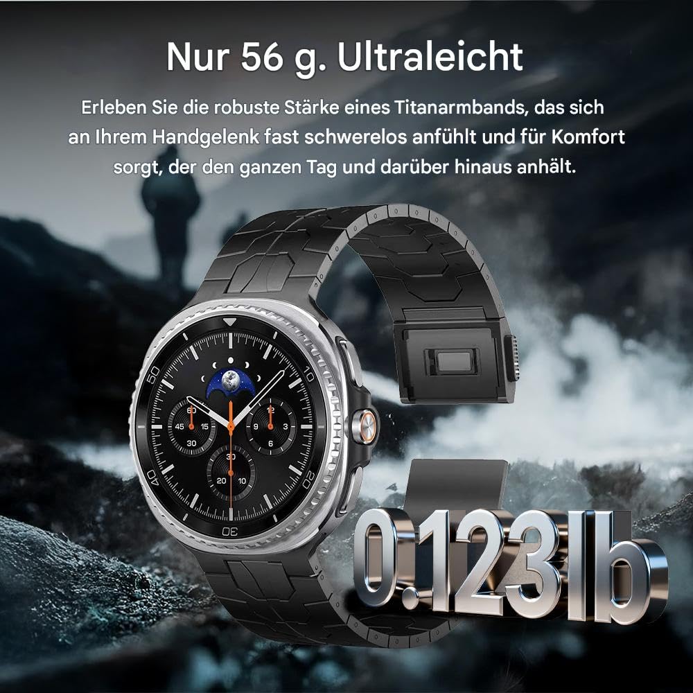 Bracelet de montre magnétique en titane compatible avec Samsung Galaxy Watch 8 40 mm/44 mm/8 Classic 46 mm, bracelet de rechange sans couture pour Galaxy Watch 8 pour femme, léger et durable
