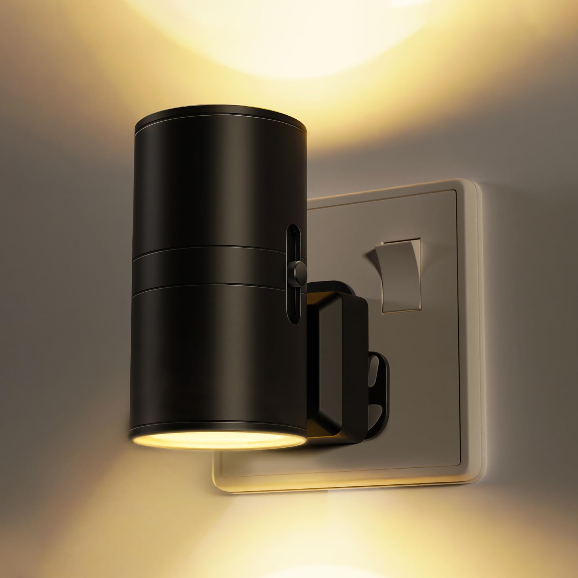 Lampka nocna LED, ciepła biel, 3000 K, z czujnikiem zmierzchu do świtu, regulowana jasność 0-100 lm, idealna do sypialni, korytarza, pokoju dziecięcego, 1 sztuka