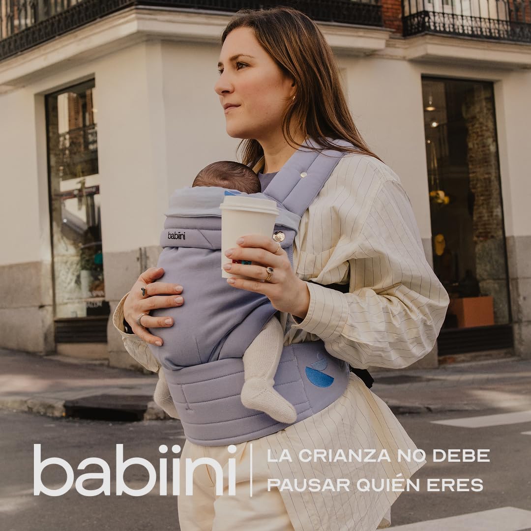 Mochila Portabebés Ergonómica Unisex, Algodon+Lino, Babero Extraíble Hipoalergénico, Soporte Cómodo para Bebés de 3.2kg a 16kg - Lavable a Máquina, Transpirable, Múltiples Posiciones de Porteo