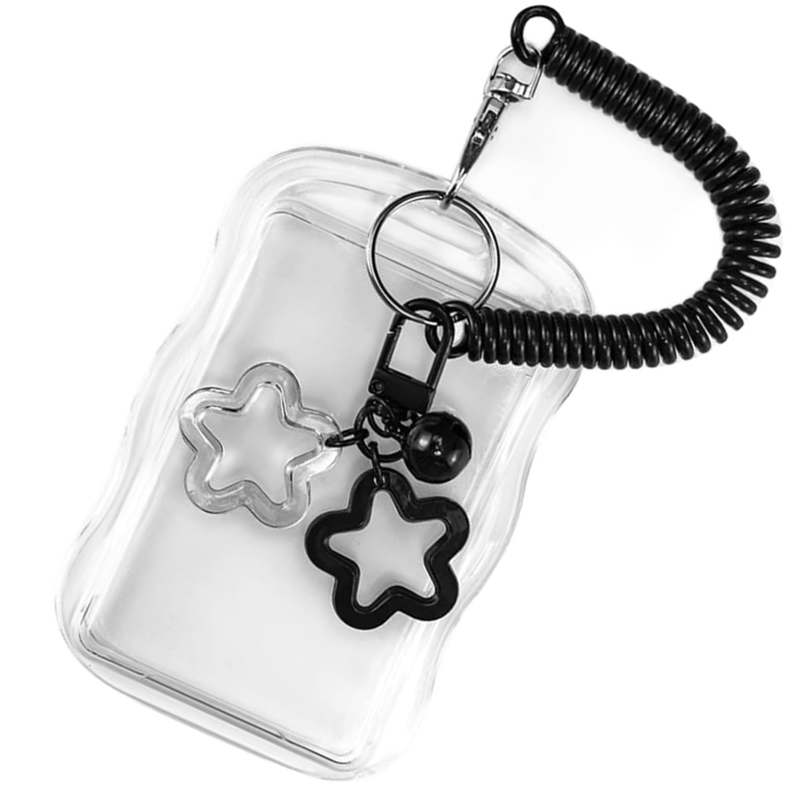 SKDFHOD Photocard Holder, Karabiner Starker Feder Schnur, Acryl K-pop Photocard Holder Fotokartenhalter Ausweishülle K-pop Photocards Mit Schlüsselanhänger, für Ausweis, Idol Photo Display und Buskart