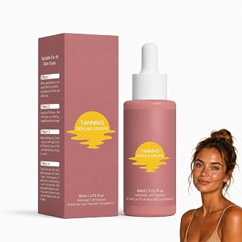 SunGlow Tanning Drops - Self Tanning Drops for Face & Body Drinkable Tanning Drops Self Tanning Drops Replaces Tanning Cream & Oil No Strips Quick Tan Pack of 1