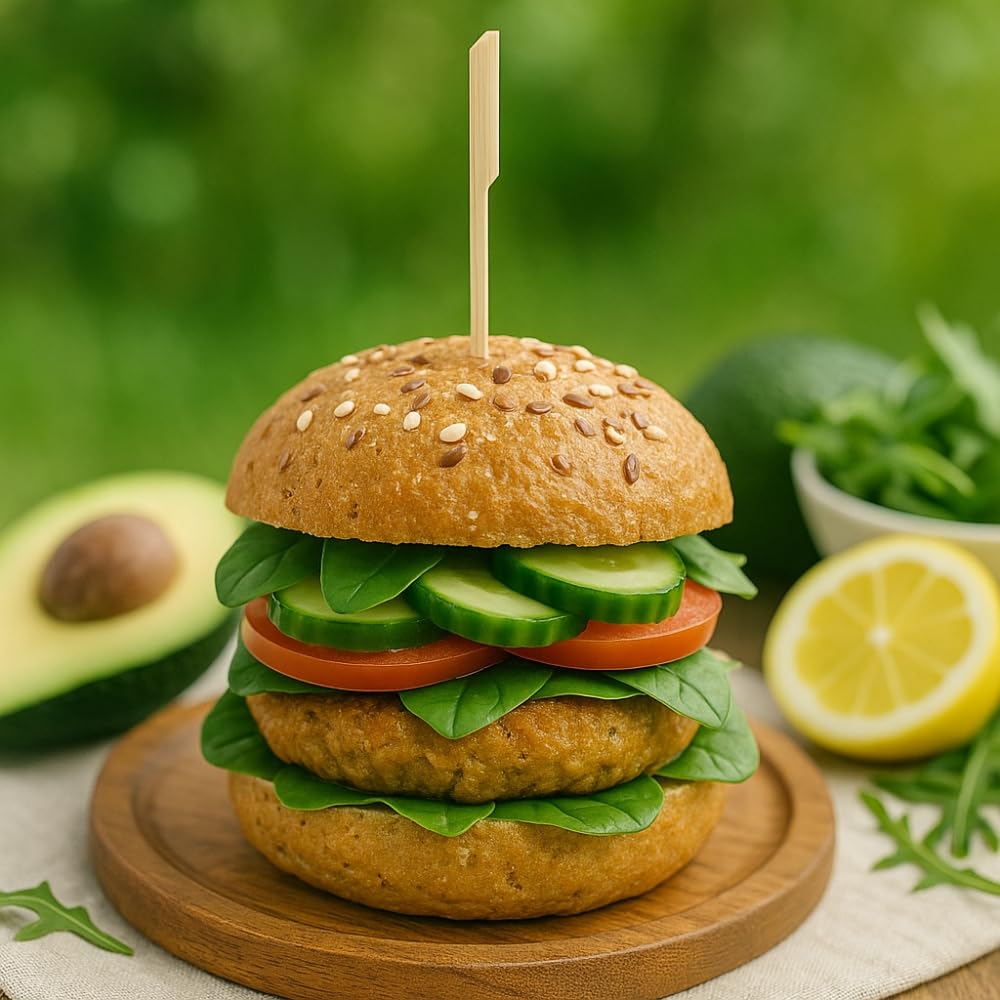 Commerline 2000 Stück Spieße Fingerfood | 12 cm Holzspieße aus Bambus | Cocktailspieße für Mini Burger und Sandwich | Bambusspiesse für Snack und Marshmallow | Schaschlikspiesse Holz