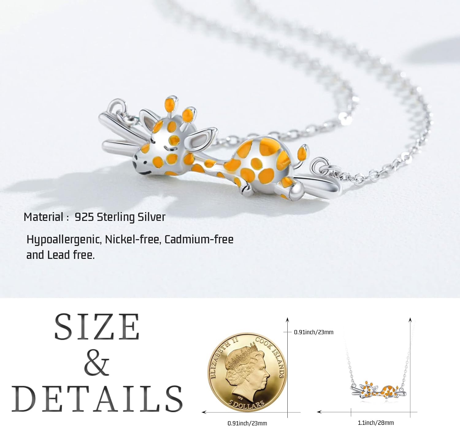 925 Sterling Silver Celtic Knot Giraffe Head Pendant Necklace Giraffe Gifts for Women Girlfriend Birthday - Image 6