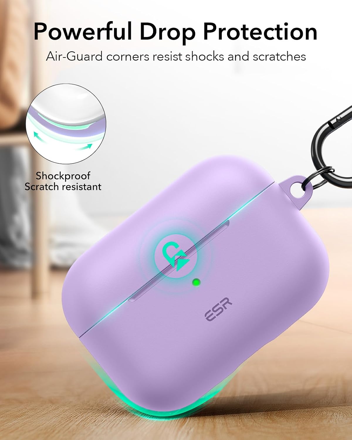 ESR for AirPods Pro 2 Case, Magnetic Lid, Cloud Series, Purple