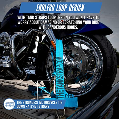 Tank Straps Motorcycle Tie Down Straps (2Pk Grey) - 10.000 Lb Webbing Break Strength 2'' X 10' Super Heavy Duty Endless Tie Downs With Ratchet Strap #TOP1