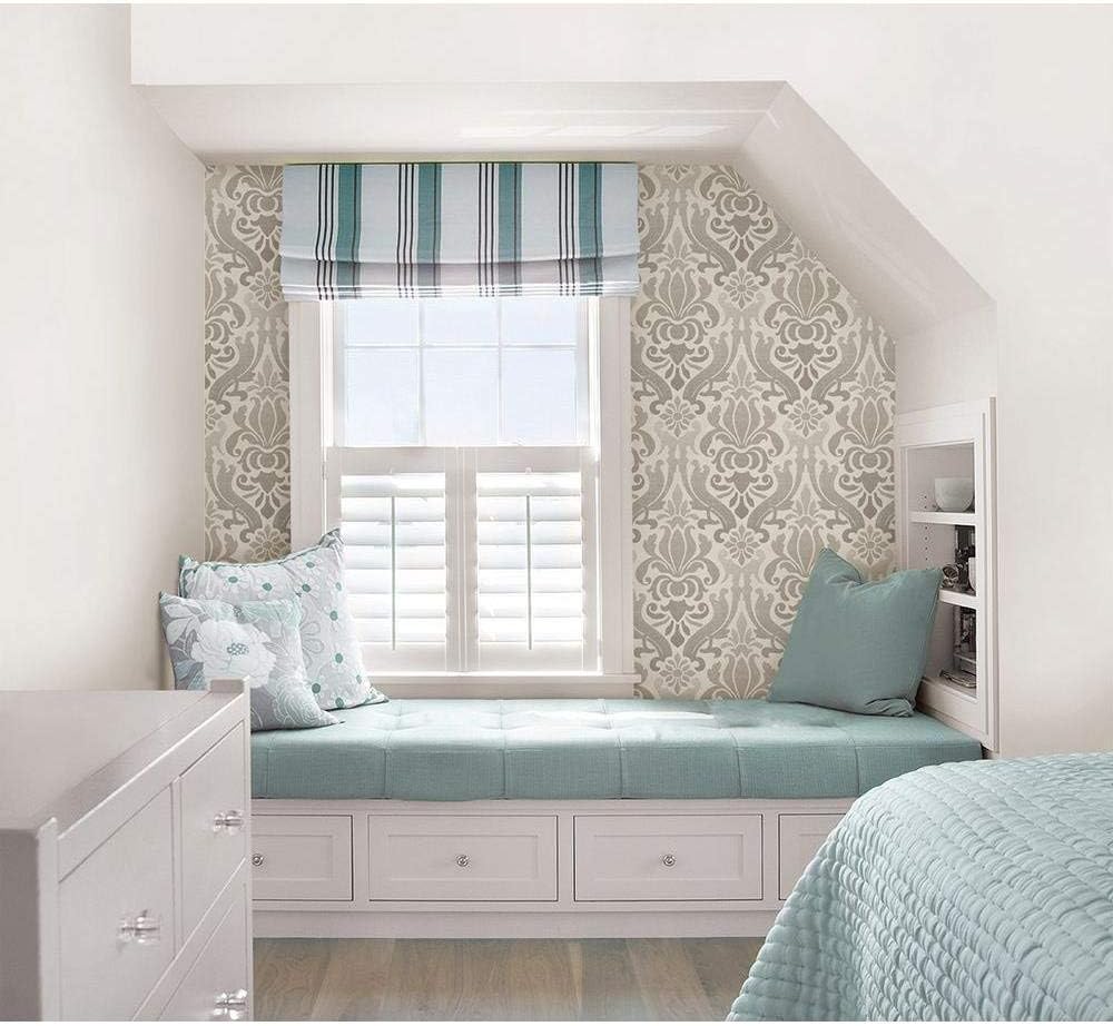 Frее Shірріng Ovеr $50 Brewster Home Fashions NuWallpaper Grey Nouveau Damask Peel and Stick Wallpaper Nеw Arrіvаlѕ Brewster Home Fashions NuWallpaper Grey Nouveau Damask Peel and Stick Wallpaper