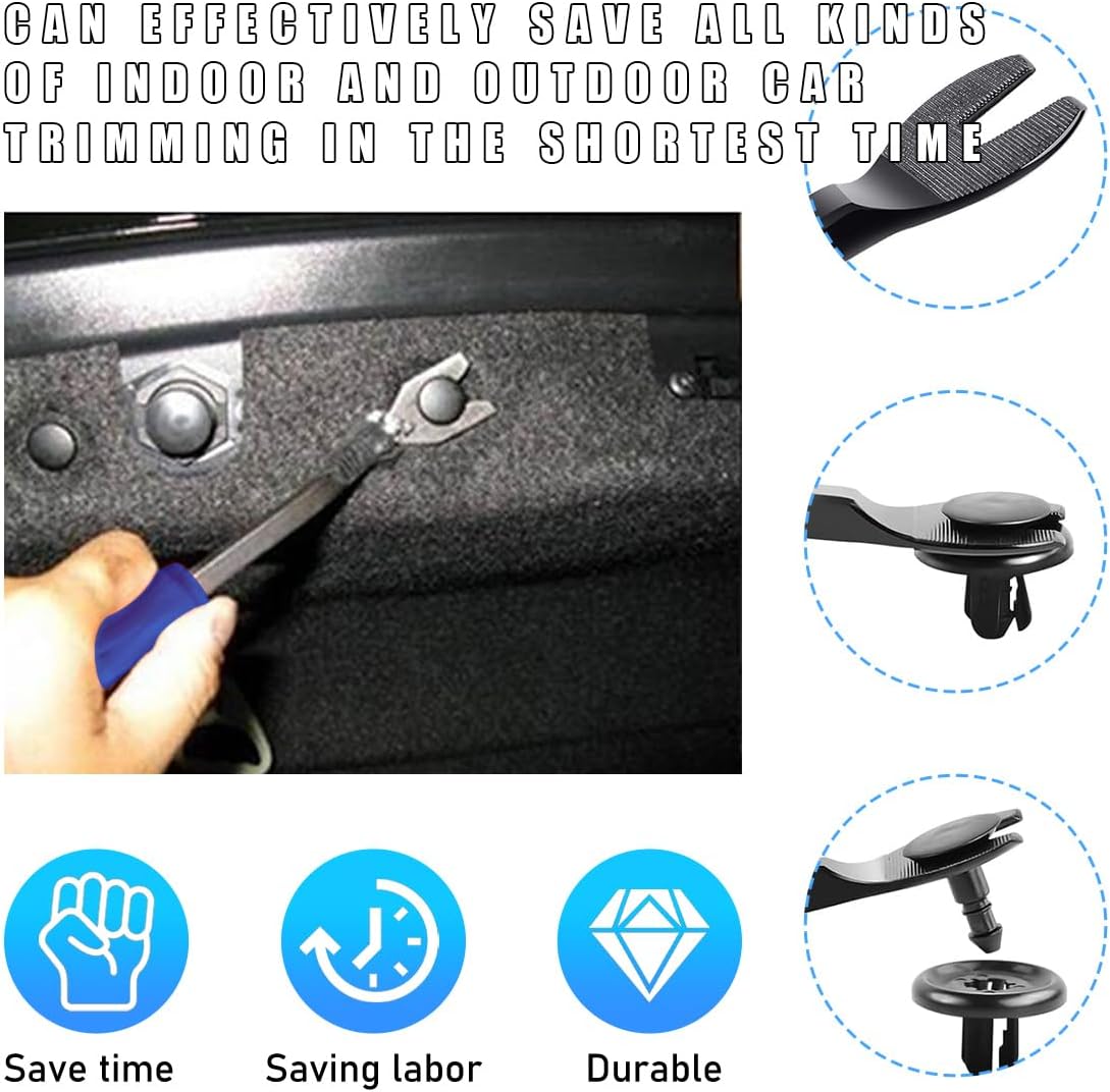 Ohleats 5PCS Auto Trim Removal Tool Kit, No Scratch Plastic Pry Tool Kit for Car Panel Audio Dashboard Dismantle, Automotive Interior Trim Molding Fastener Remover, Car Accessories (Blue)