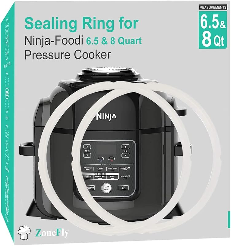 Original NinjaFoodi Sealing Ring Silicone Gasket for NinjaFoodi FD401/FD302/OS401/OS301/OP401/OP302 Pressure Cooker 6.5 Qt and 8 Quart Replacement Gasket Air Fryer Parts - 2 Pack