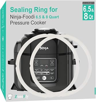 Original NinjaFoodi Sealing Ring Silicone Gasket for NinjaFoodi FD401/FD302/OS401/OS301/OP401/OP302 Pressure Cooker 6.5 Qt and 8 Quart Replacement Gasket Air Fryer Parts - 2 Pack