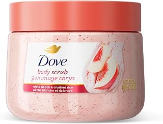 Dove White Peach & Crushed Rice Body Scrub Exfoliates and Deeply 15 Ounce (Pack of 12)