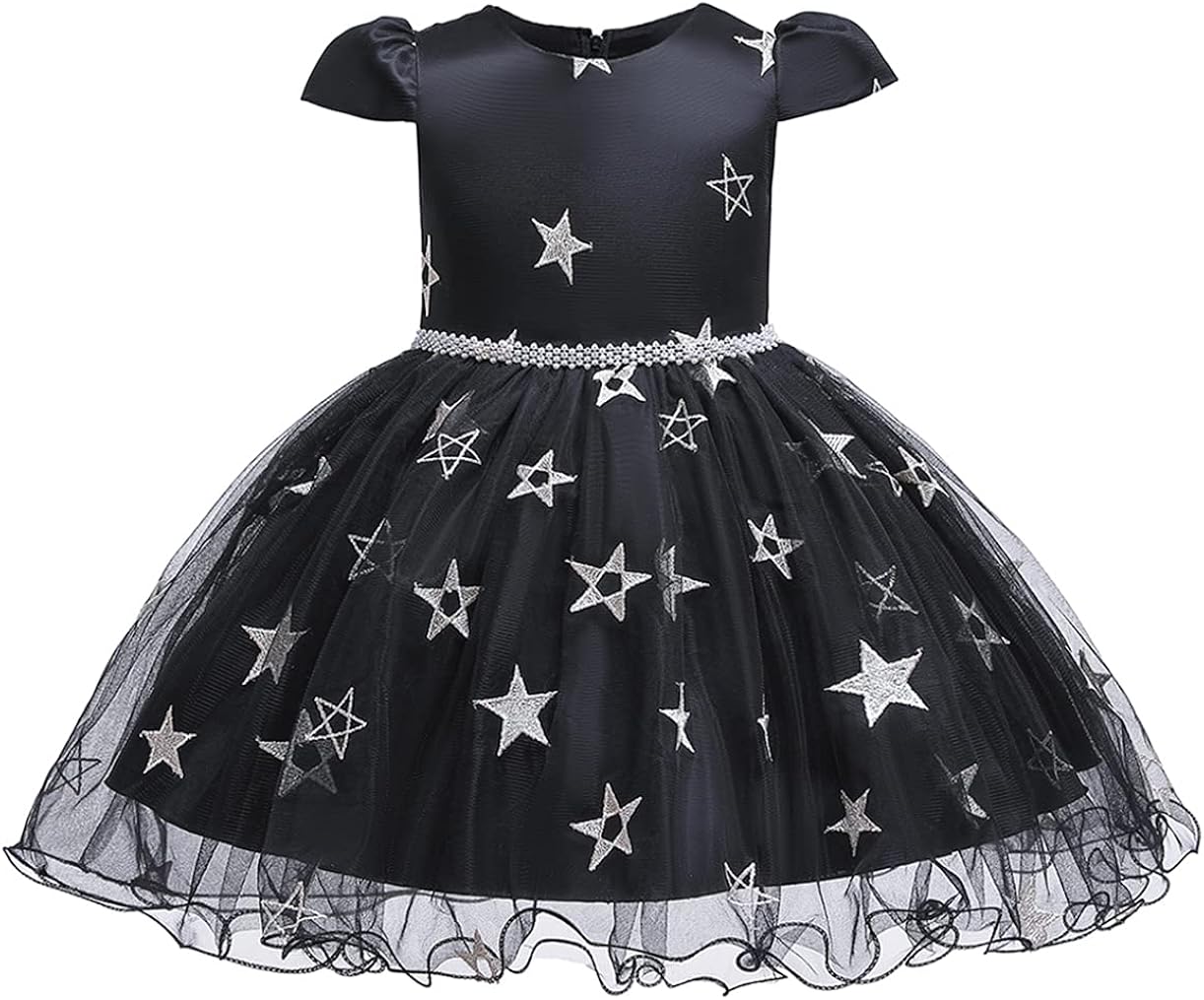 Miniatura 2 de JEATHA Disfraz de Halloween para niñas pequeñas disfraz de cosplay de estrellas brillantes sombrero de bruja y vestido tutú de princesa de hadas