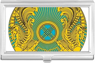 Kazakhstan Asia National Emblem Business Card Holder Case Pocket Box Wallet