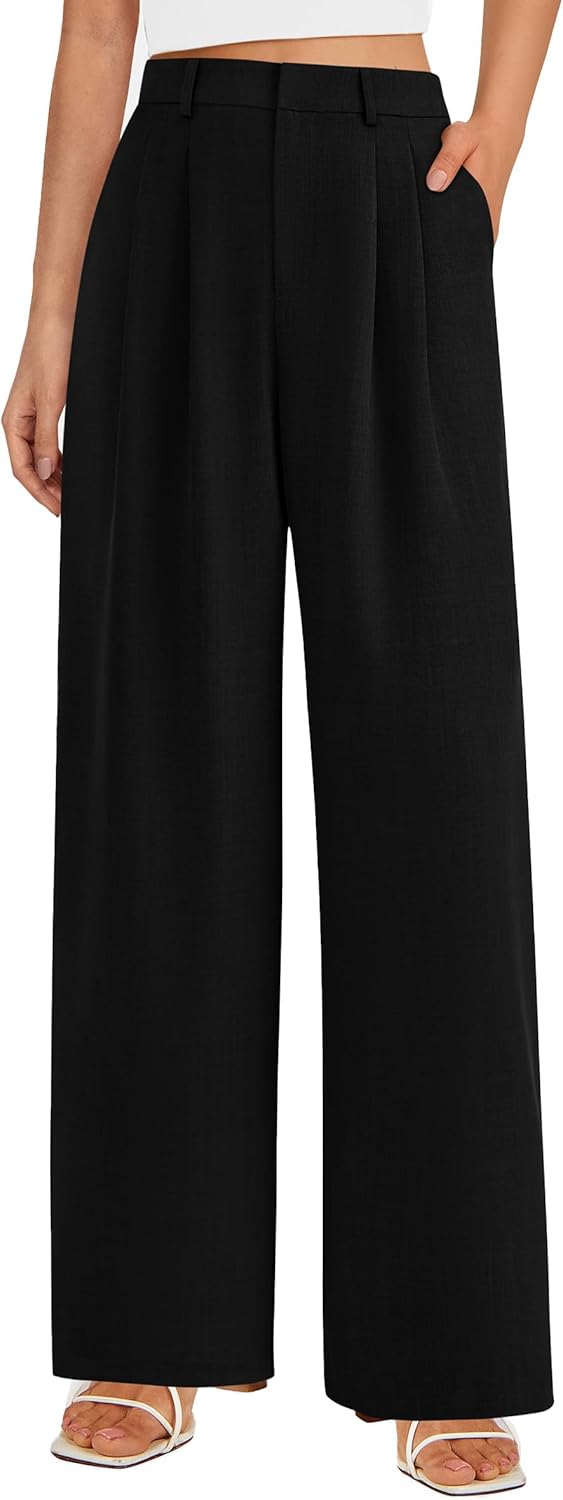PRETTYGARDEN Women's Summer Elastic High Waisted Work Pants Straight Leg Dressy Business Casual Trousers Slacks Pockets - Image 4