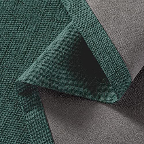 Cucraf 100% Total Blackout Curtains 63 Length For Window Treatment,Christmas Decoration Faux Linen Thermal Insulated Grommet Drapes For Bedroom/Living Room,Set Of 2 Panels(52 X 84 Inch,Hunter Green) #TOP3