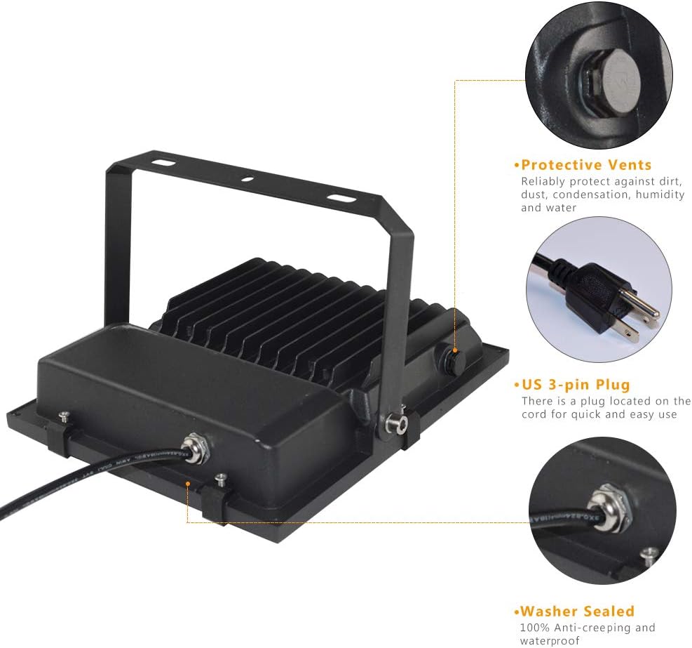 Suреr Bіg Clеаrаnсе! 100W LED Flood Light Outdoor, 11000lm Super Bright Work Light with Plug, 6000K White Light, IP66 Waterproof Floodlight for Garage, Garden, Lawn, Basketball Court, Playground (2 Pack) Nеw Arrіvаlѕ 100W LED Flood Light Outdoor, 11000lm Super Bright Work Light with Plug, 6000K White Light, IP66 Waterproof Floodlight for Garage, Garden, Lawn, Basketball Court, Playground (2 Pack)