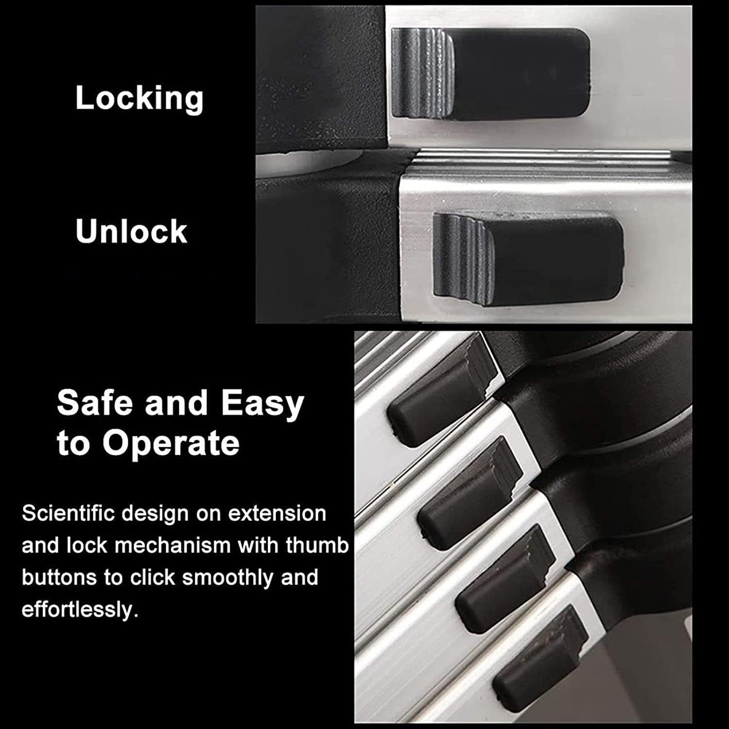 OKUOKA Aluminum Telescopic Ladder 6.2m/ 5m/ 3.8m/ 3.2m/ 2.9m/ 2.6m/ 2m Tall, Telescoping Ladders for Home RV Attic Work Outdoor Use, Load 150kg (Size : 1.4m/4.5ft) Interesting Life