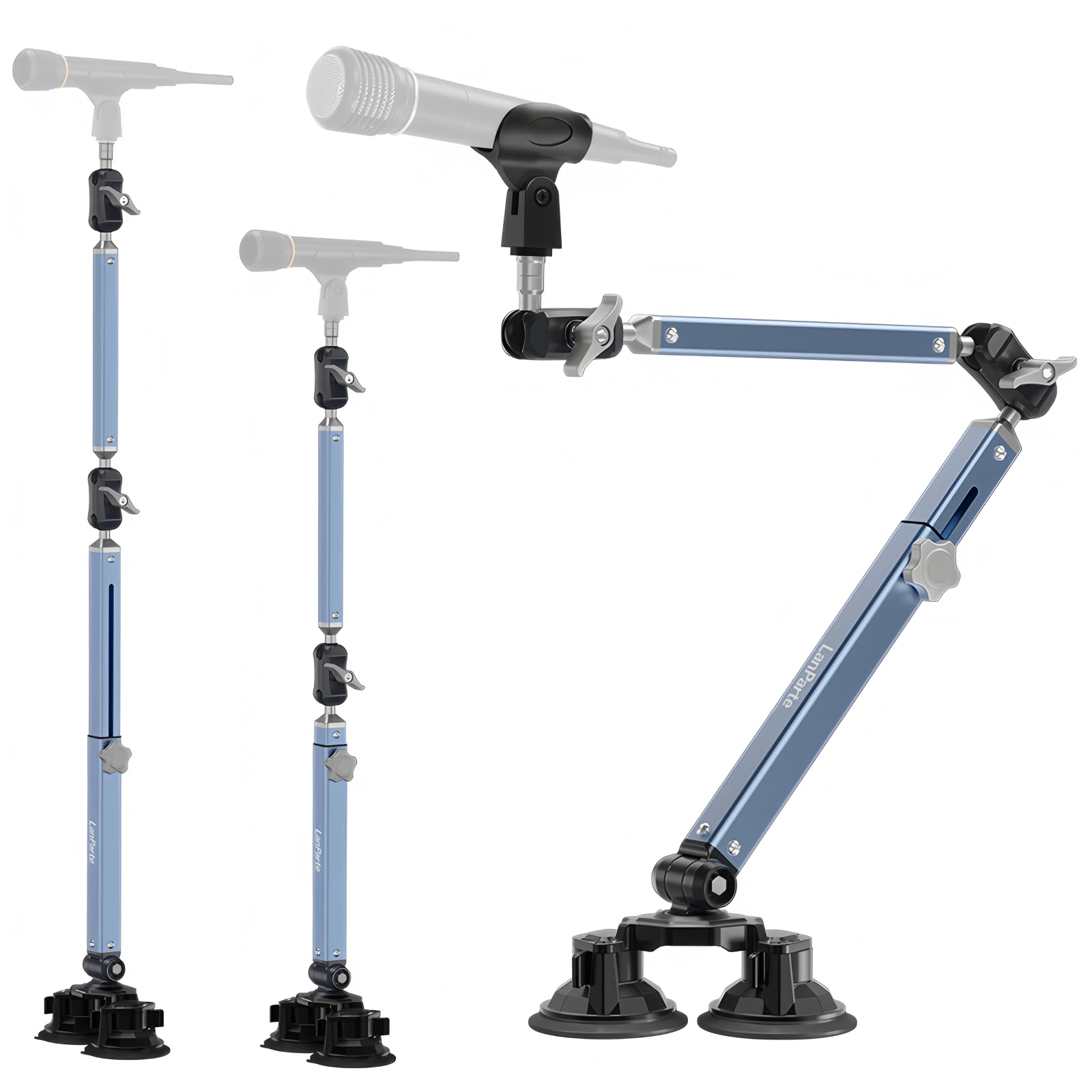 Microphone Boom Arm 360° Rotatable Foldable Adjustable Desk Mic Stand Desk Mount Sturdy Aluminum Alloy for Podcast Video Gaming Meeting Studio