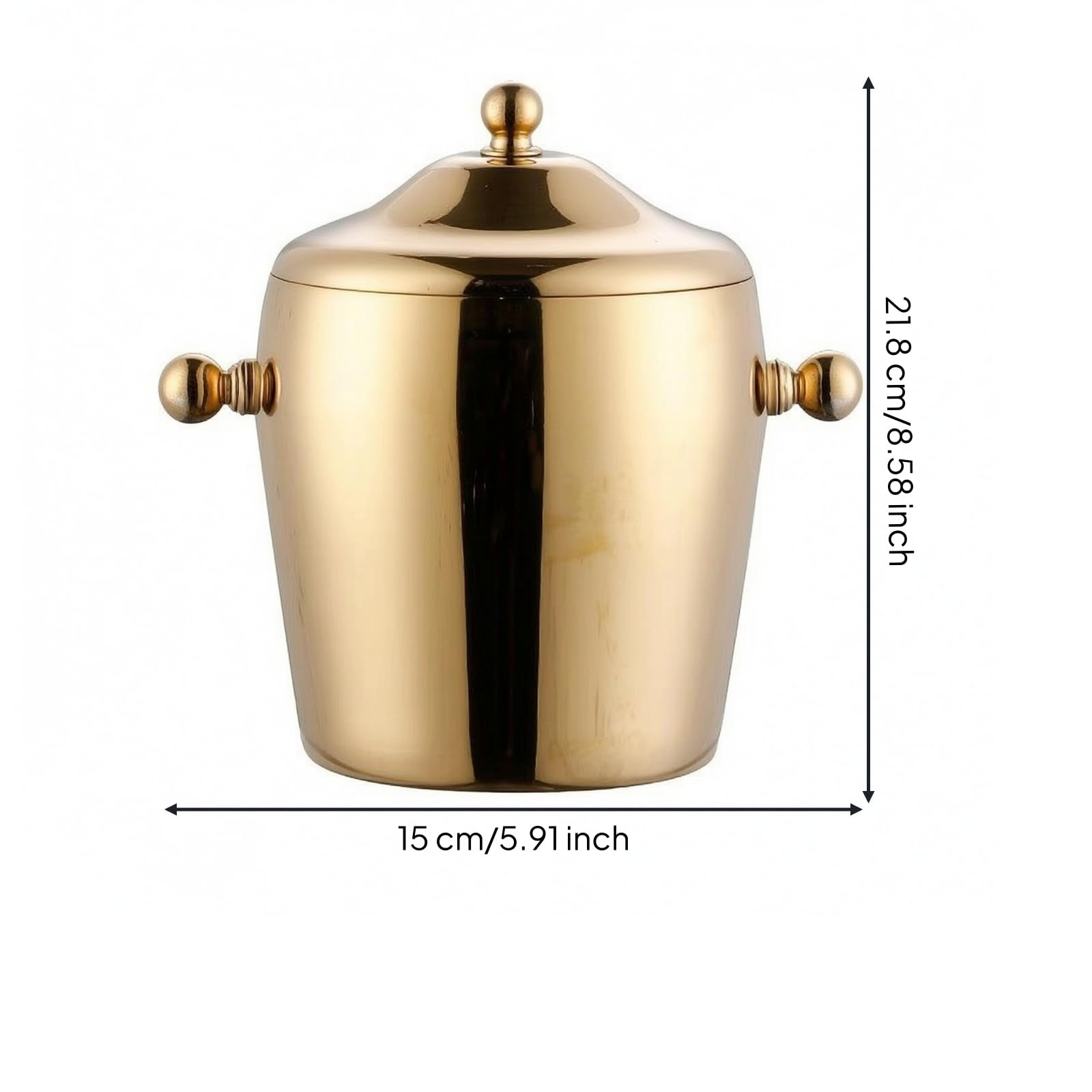 Porta Ghiaccio con Manici Termico, Oro, size to 1