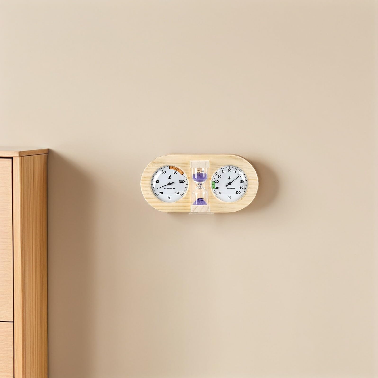 Timer sauny Zegar odliczania sauny 15 -minutowy czas szklarnia temperatury Sauna termometru Purple