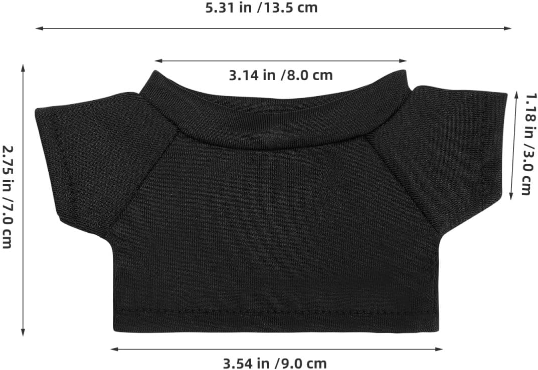 Yardwe Mini Bear T-Shirts for Stuffed Animals Cloth Bear Clothes Sublimation Blank Tshirt for DIY Stuffed Animal Outfit 6 Pack