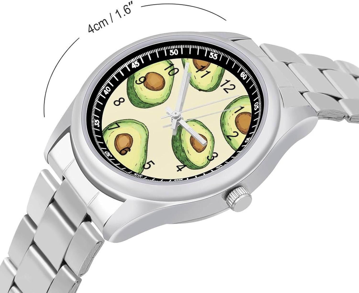 Cut Avocados Classic Watches for Men Fashion Graphic Watch Easy to Read for Work Workout