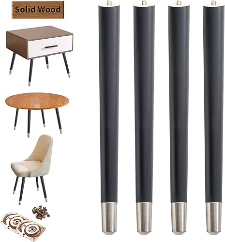 Miniatura 9 de TEMI Patas de mesa de madera de 16 pulgadas  Juego de 4 patas de madera prémium para muebles, escritorio, mesa auxiliar, banco, silla, aparador,