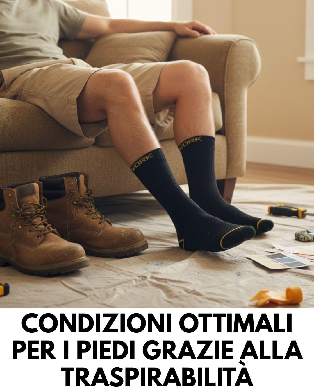 sockenkauf24 10 o 20 Paia di Calze da Lavoro Corti Uomo Cotone WORK