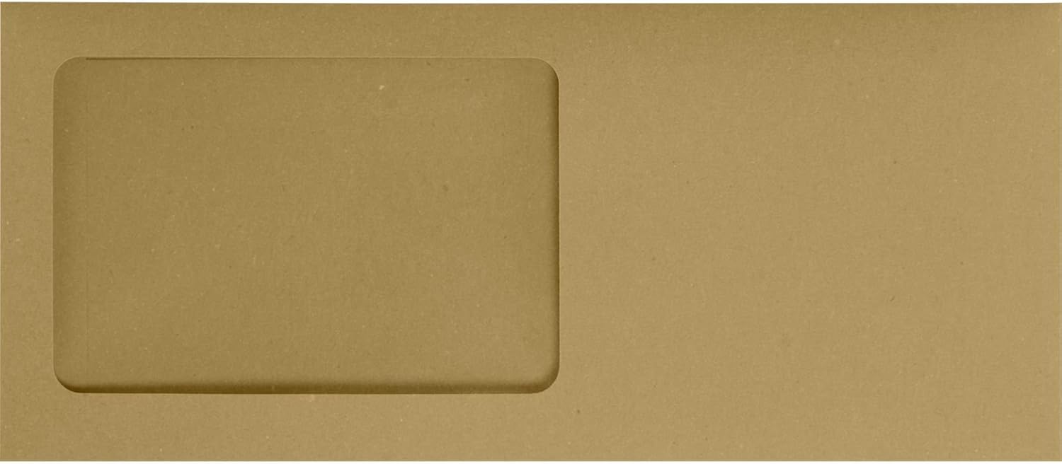 LUXPaper #10 All Purpose Window Envelopes | Peel & Press | 4 1/8 x 9 1/2 | Grocery Bag Brown | 70lb. Text | 1,000 Qty