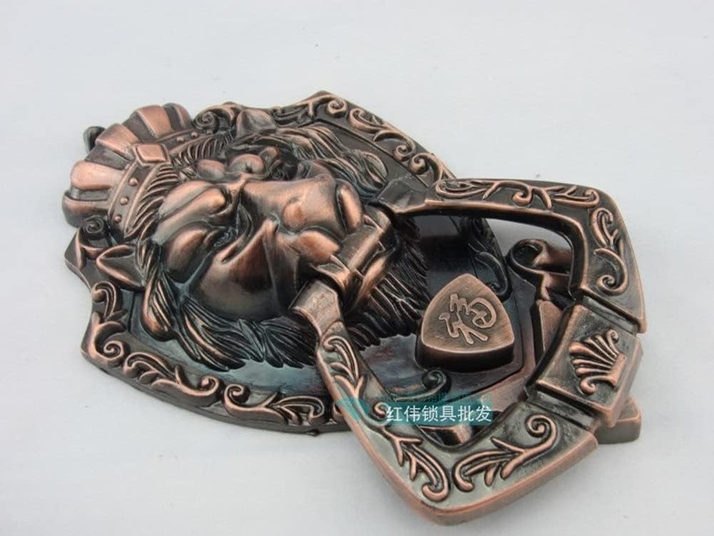 Lion Door knocker,Decorative Metal Hardware Front door knocker (Color : A)